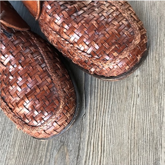 VTG Cole Haan Brown Woven Leather Ankle Booties - Picture 4 of 8